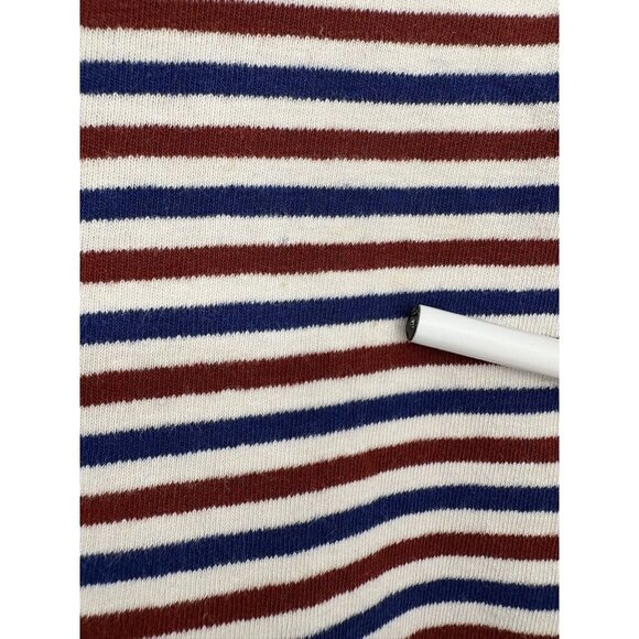 Madewell Women's Striped Short Sleeve Shirt In Red White & Blue Nautical Preppy - Picture 6 of 6